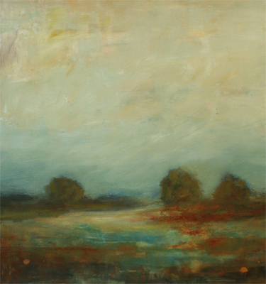 LISA RIDGERS - CONTEMPORARY VISTA III - MIXED MEDIA ON PAPER - 35 X 40