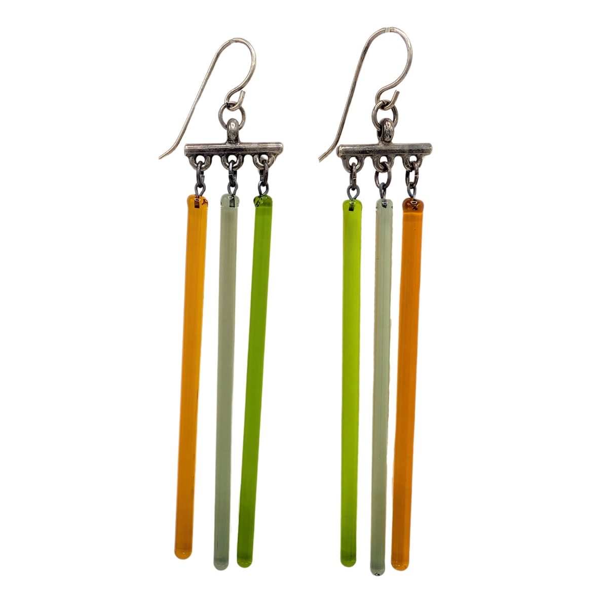 KRISTA BERMEO - THREE ROD CHANDELIER EARRINGS - GLASS