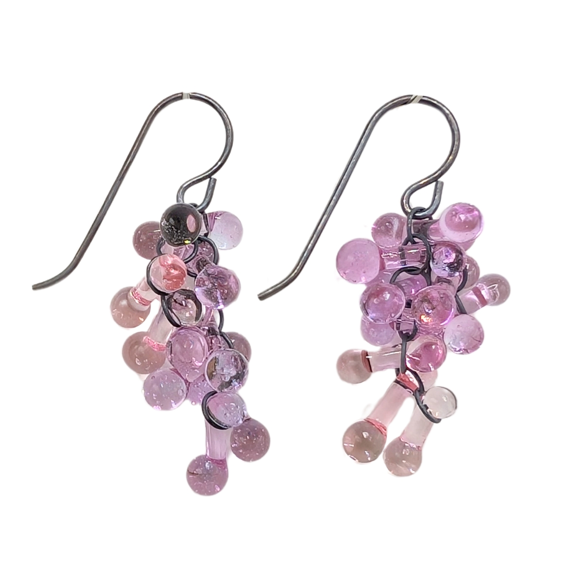 KRISTA BERMEO - PURPLE CLUSTER GLASS EARRINGS - GLASS