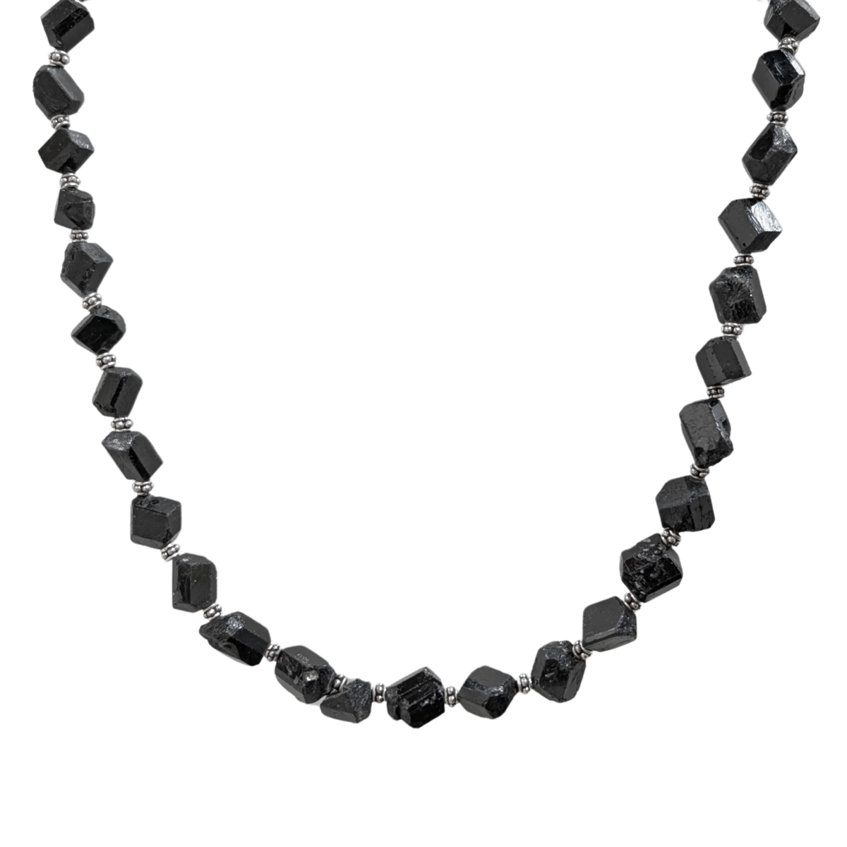 MICHELENE BERKEY - BLACK TOURMALINE NECKLACE - STERLING SILVER