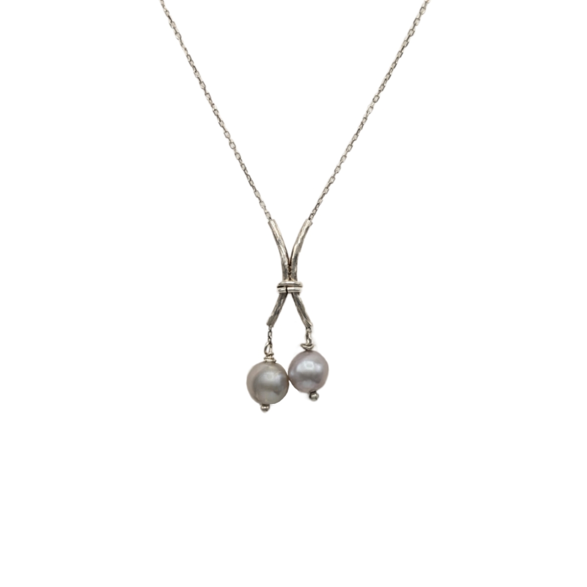 HOURI BORJIAN - PEARL & SILVER PENDANT NECKLACE - STERLING SILVER