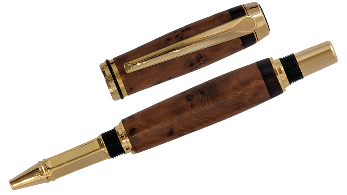 TOM BORUSKY - ALLIGATOR JUNIPER TYCOON ROLLERBALL PEN - WOOD