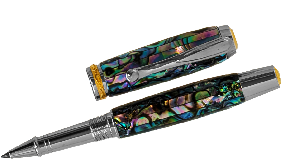 TOM BORUSKY - NATURAL ABALONE ROLLERBALL PEN - ABALONE