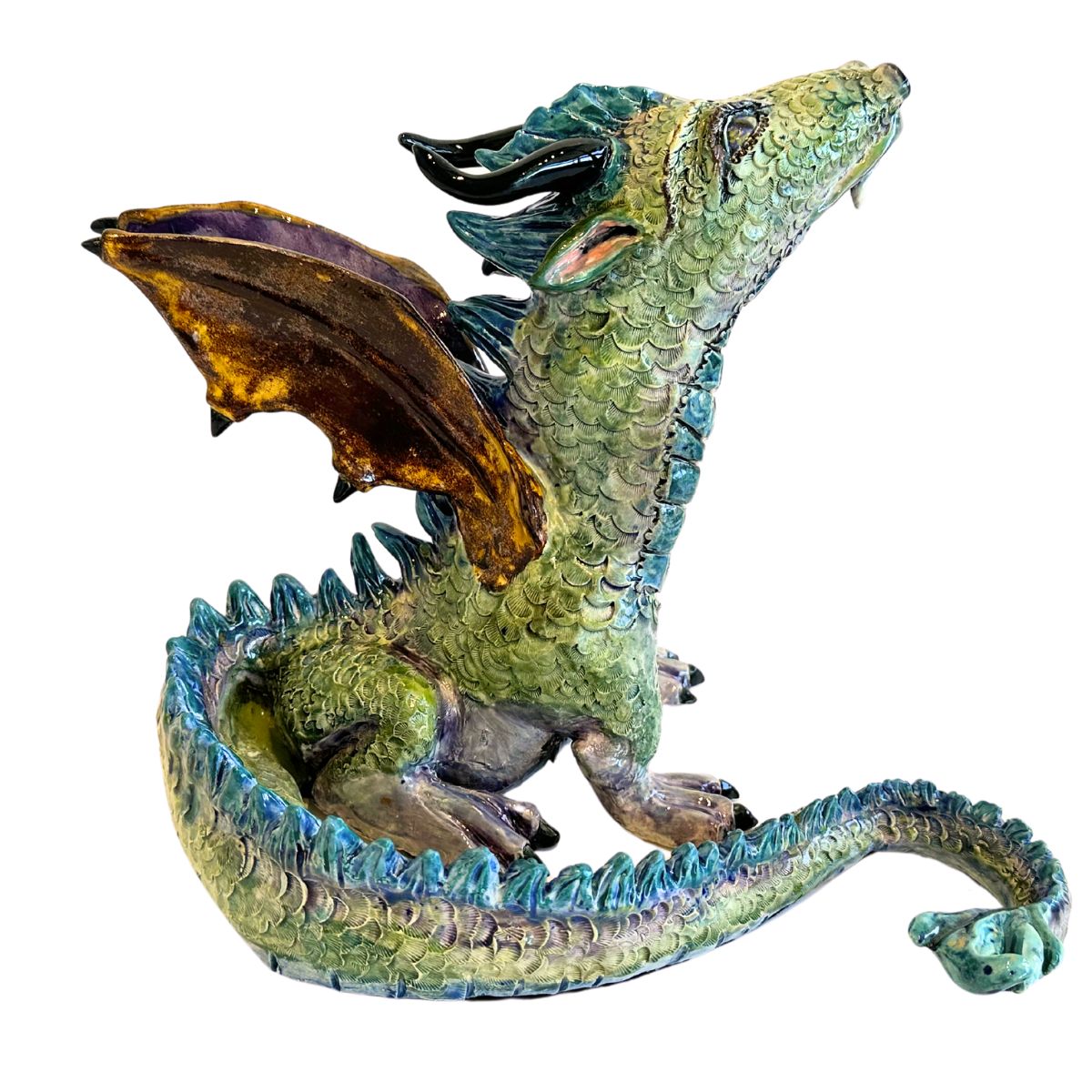 MARIA COUNTS - CERAMIC DRAGON - CERAMIC - 10 X 9 X 9