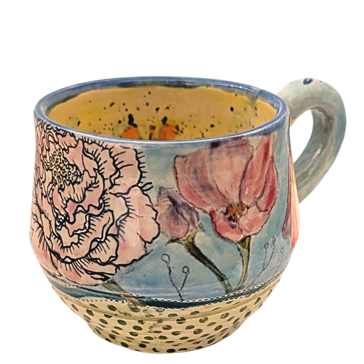 MARIA COUNTS - BLUE/YELLOW BUTTERFLY MUG - CERAMIC