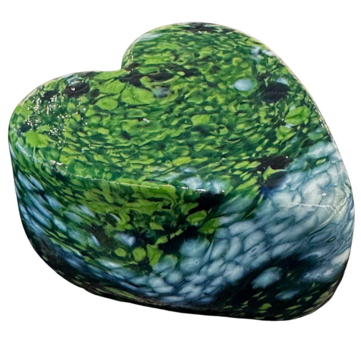 KEN AND INGRID HANSON - MEADOW HEART PAPERWEIGHT - GLASS