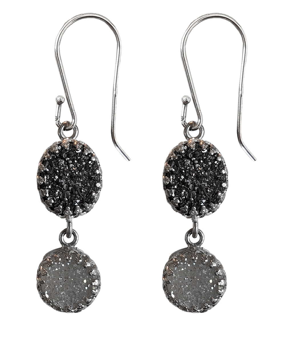 ITHIL METALWORKS - DOUBLE DRUZY EARRINGS - STERLING & GEMSTONE