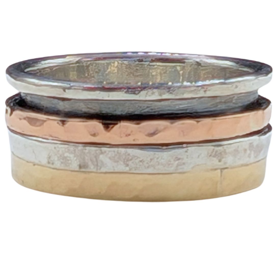 ITHIL METALWORKS - GOLD MIX & SILVER SPINNER RING