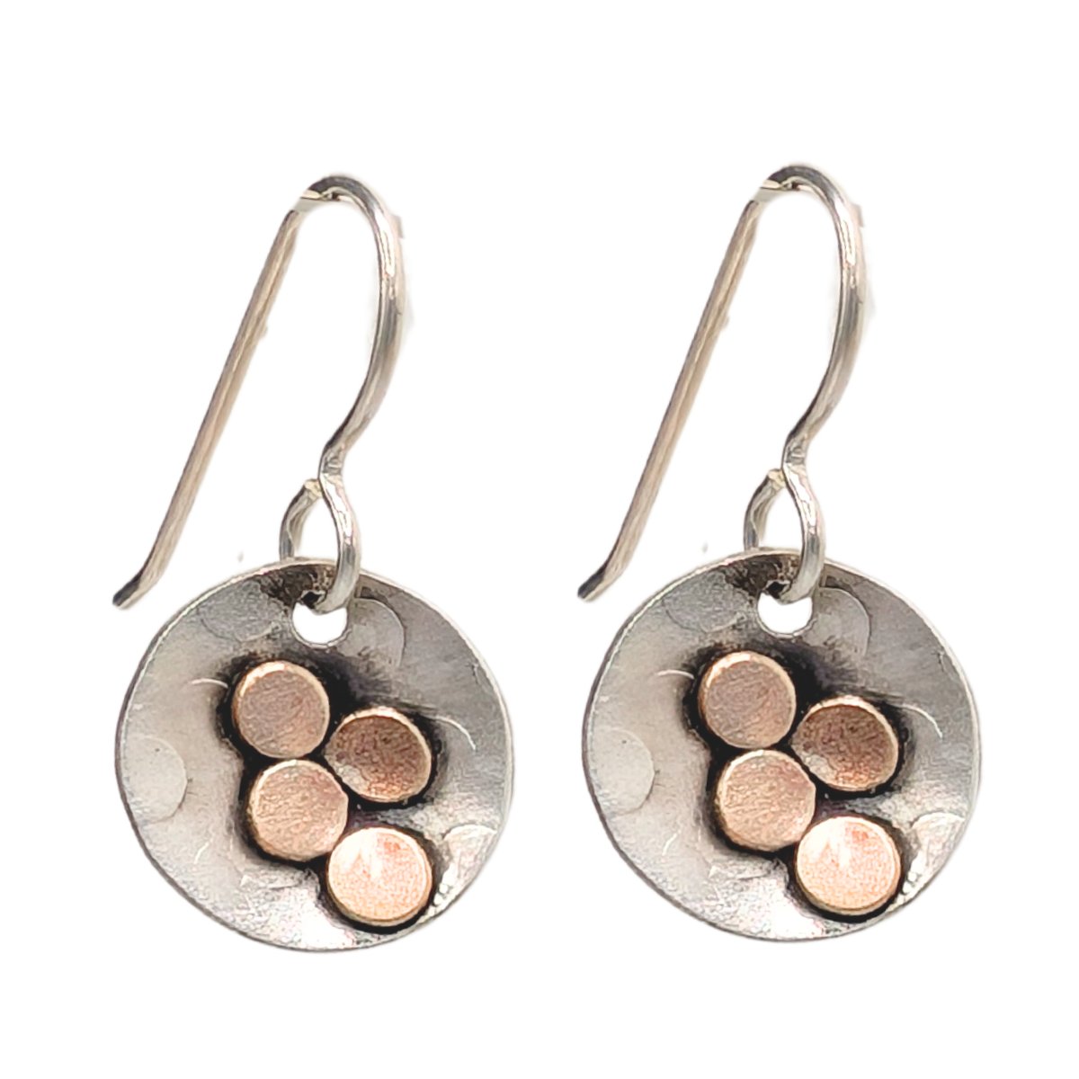 JOANNA CRAFT - SILVER & DOTTED GOLD EARRINGS - MIXED METALS