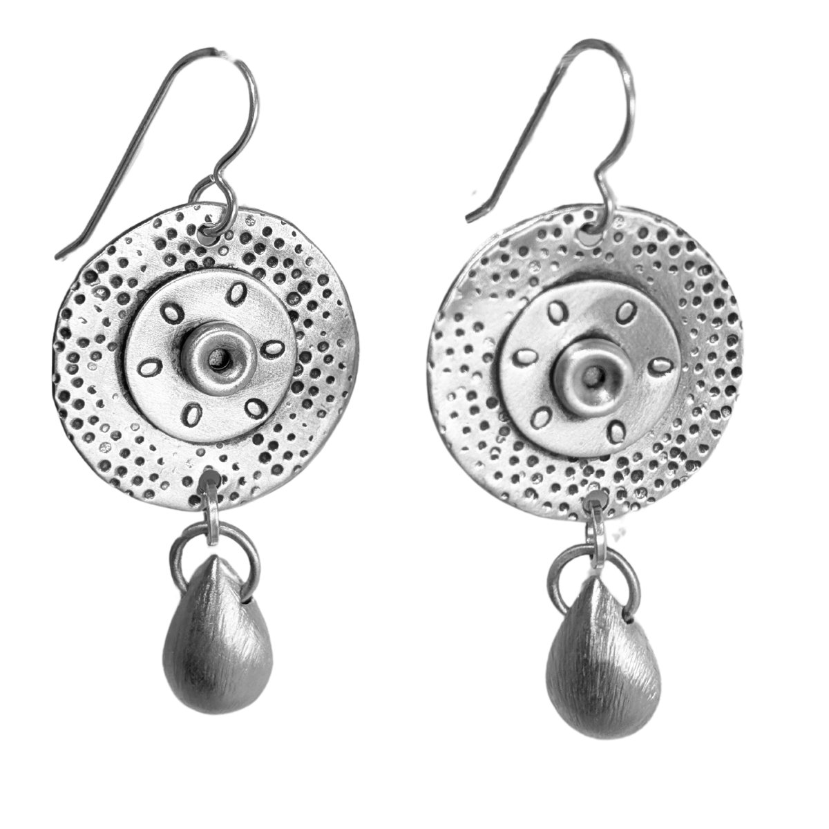 JOANNA CRAFT - STIPPLED ROUND STERLING EARRINGS - STERLING SILVER