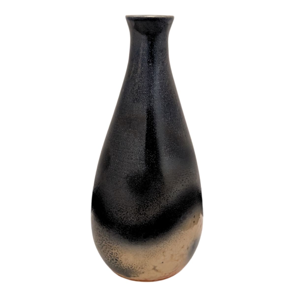 JOE LEE - BLUE/ BLACK METALIC VASE - CERAMIC - 5 X 12