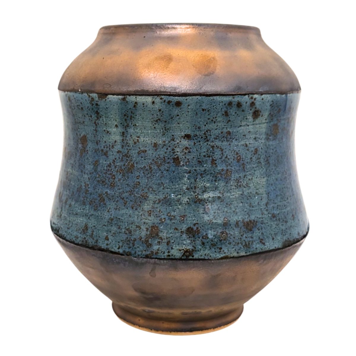 JOE LEE - BRONZE/TEAL VASE - CERAMIC - 7 X 8 3/414