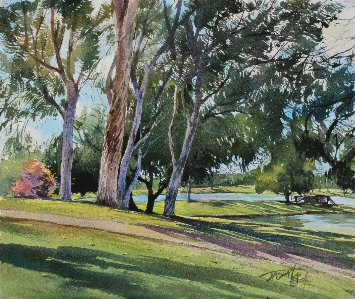 JASON LI - TRI-CITY PARK - WATERCOLOR - 10.5 X 12