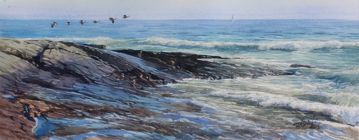 JASON LI - NEAP TIDES - WATERCOLOR - 8 X 20.5