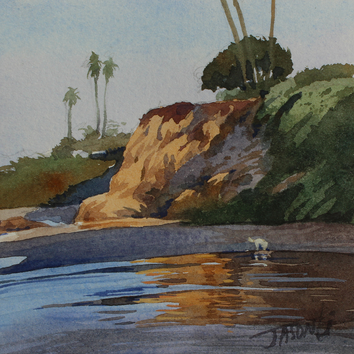 JASON LI - 4 X 4 LAGUNA WATERCOLOR V - WATERCOLOR - 4 X 4