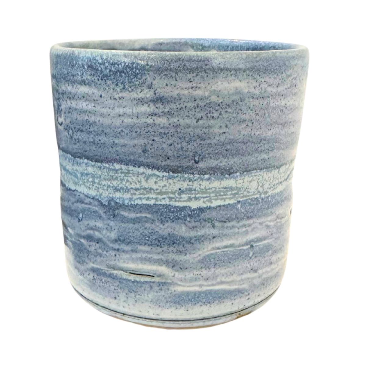 KAREN LIBA - BLUE AND WHITE VASE - CERAMIC - 4 X 4 X 4