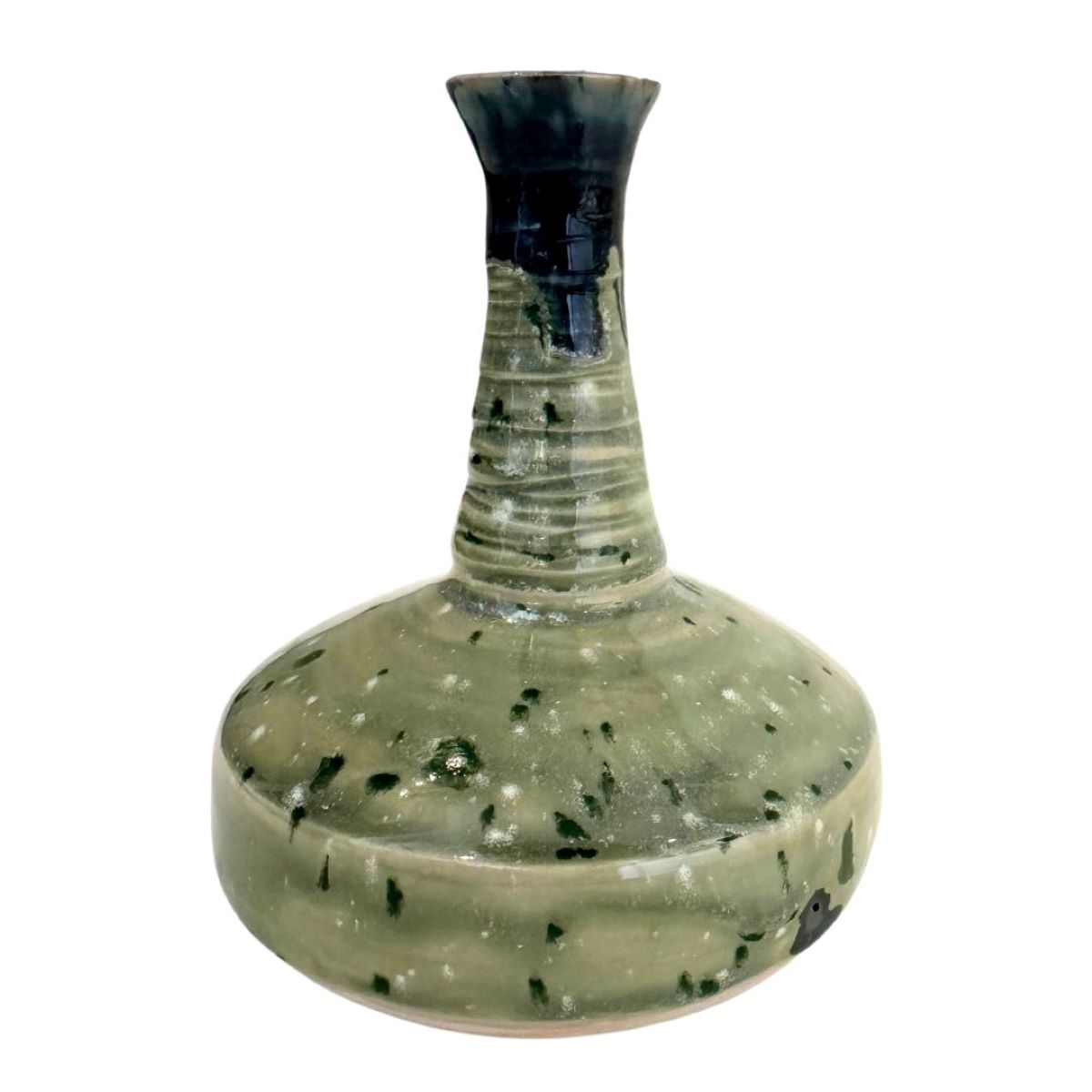 KAREN LIBA - NARROW NECK SPOTTED VASE - CERAMIC - 4.5 X 5.5 X 4.5