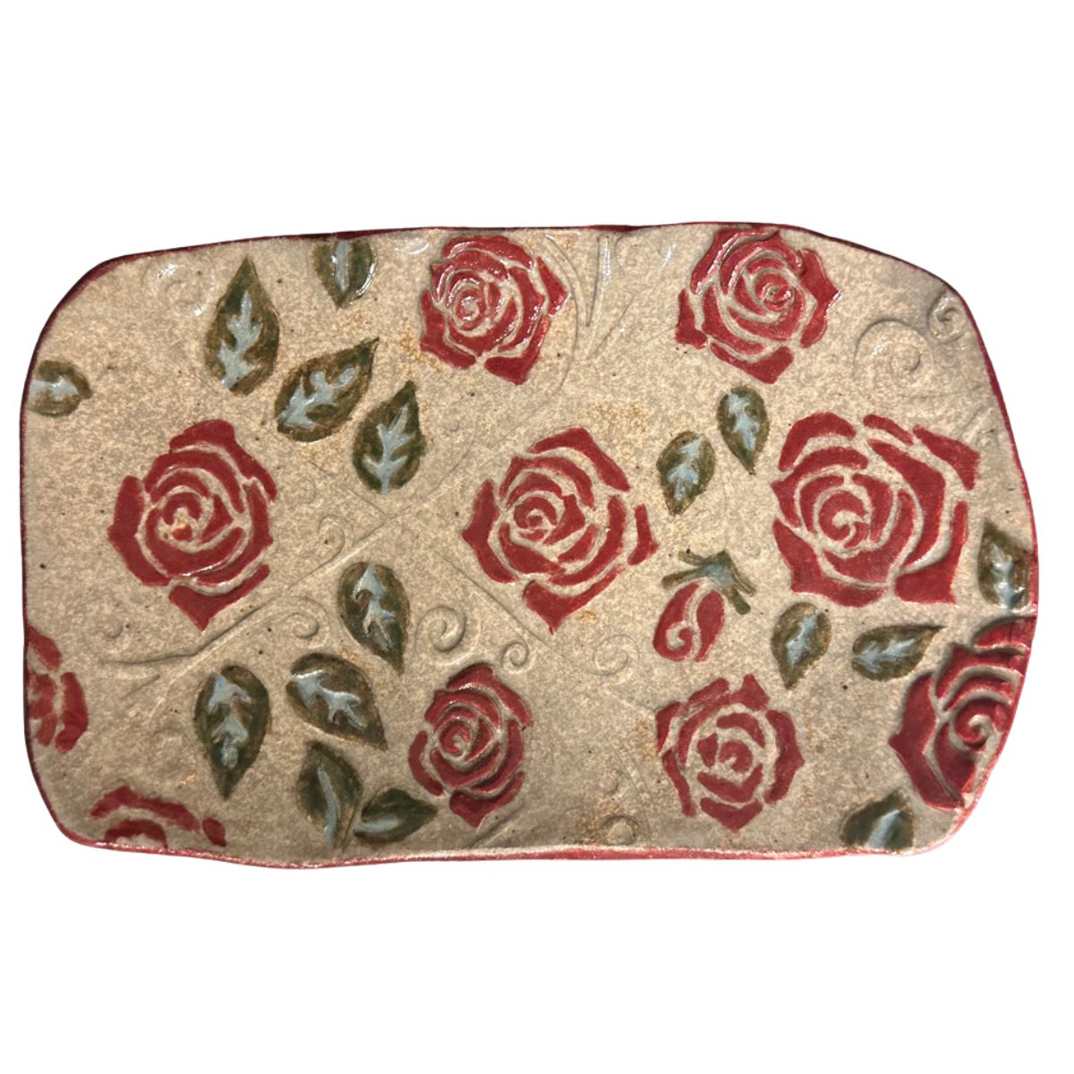 KAREN LIBA - ROSE SOAP DISH - CERAMIC