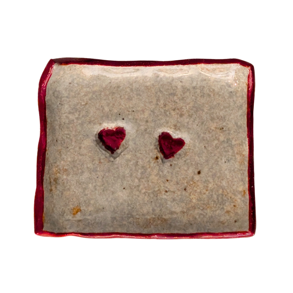 KAREN LIBA - TINY DOUBLE HEART TRAY - CERAMIC