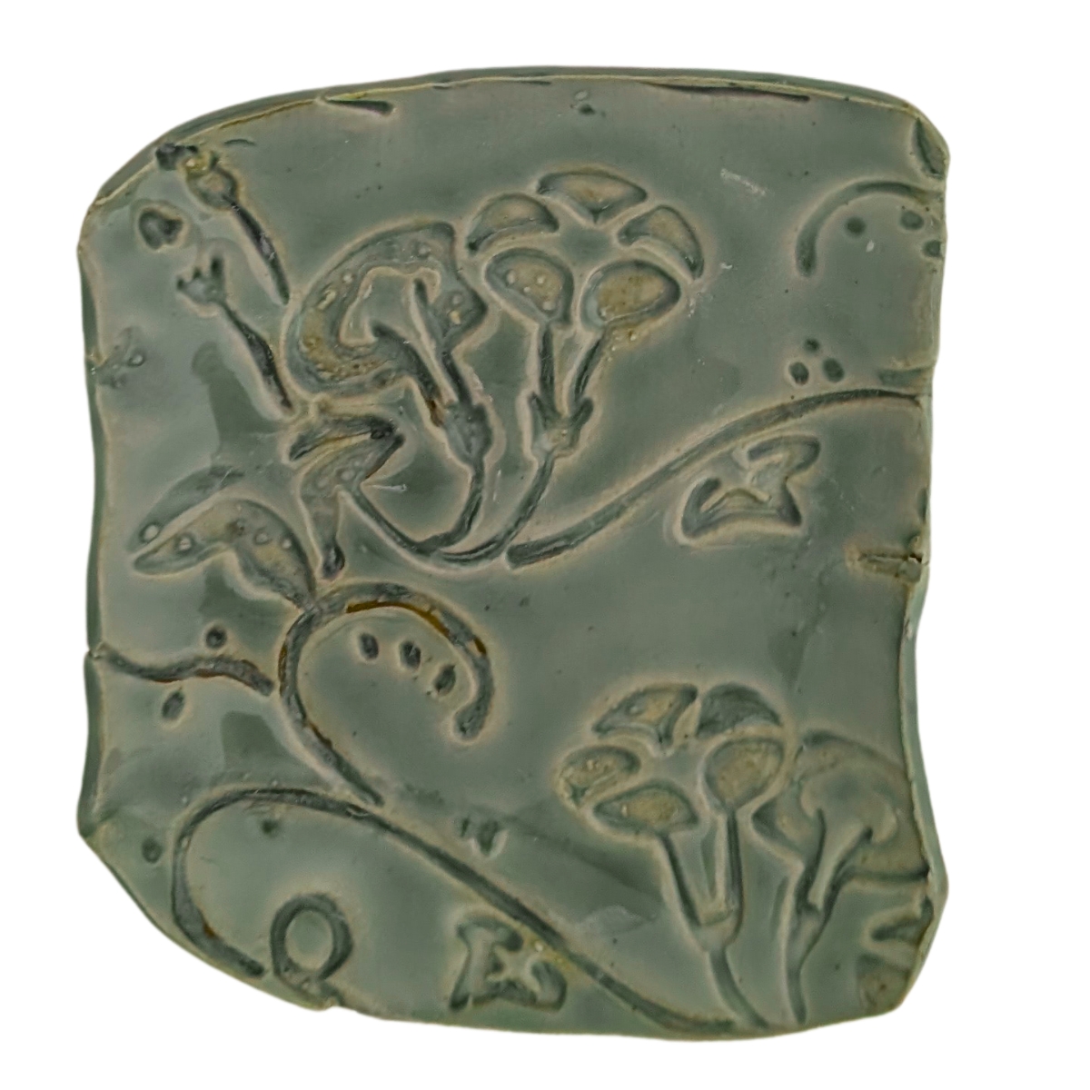 KAREN LIBA - ORGANIC TURQUOISE FLOWER TRAY - CERAMIC