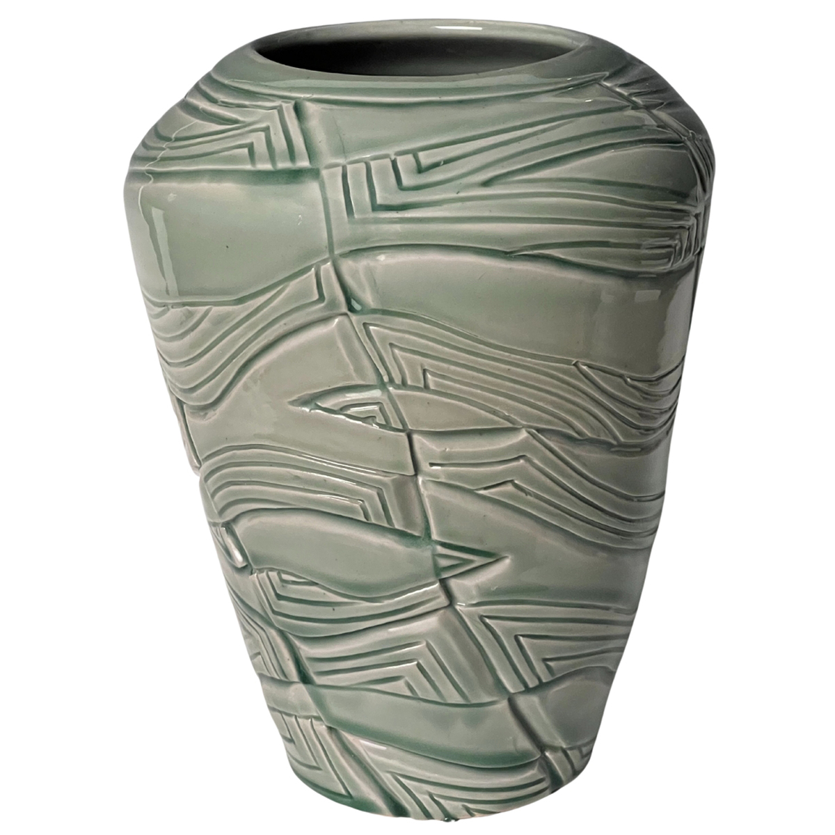 JON LUNDSTROM - JADE VESSEL - CERAMIC - 8.5 X 10.5 X 4