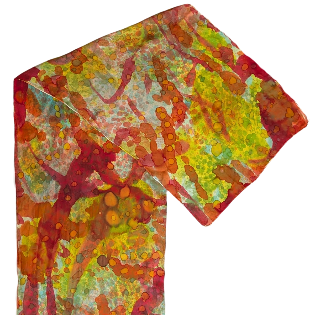 BETH MARX - SILK SCARF RUST/ORANGE - FIBER