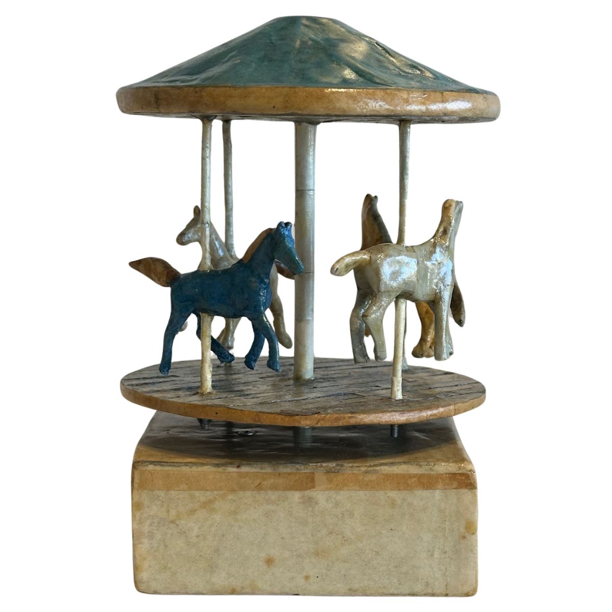 JAMES MINIDIS - CAROUSEL MUSIC BOX - MIXED MEDIA - 5 X 6.5 X 5