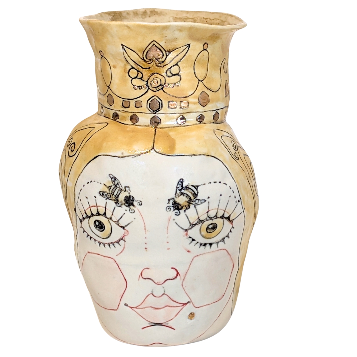 LISA MERTINS - QUEEN BEE PORCELAIN VASE - CERAMIC - 7 X 5 X 5