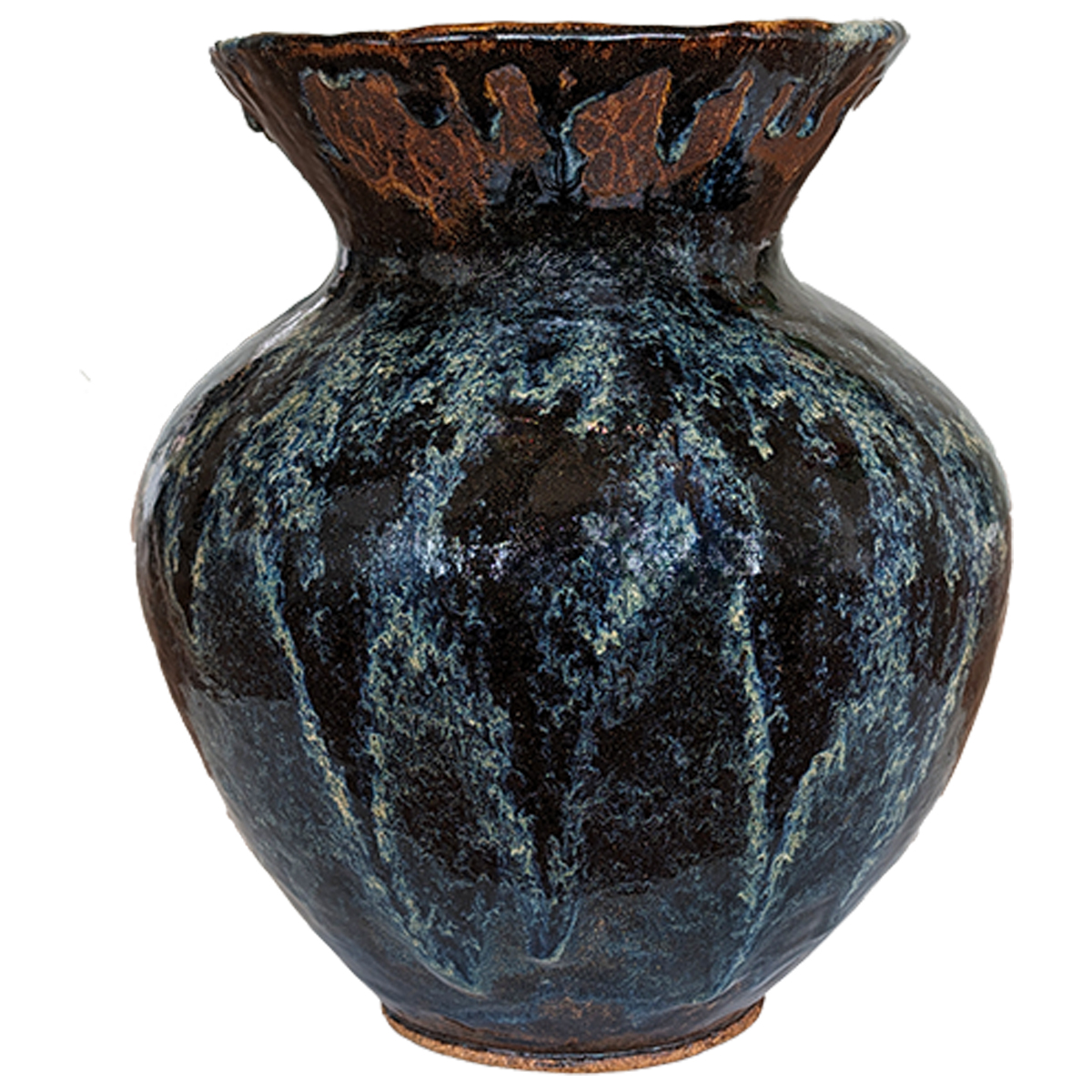 JOEY ONTIVEROS - BLUE BELLY VASE - CERAMIC - 11.5 X 14 X 14