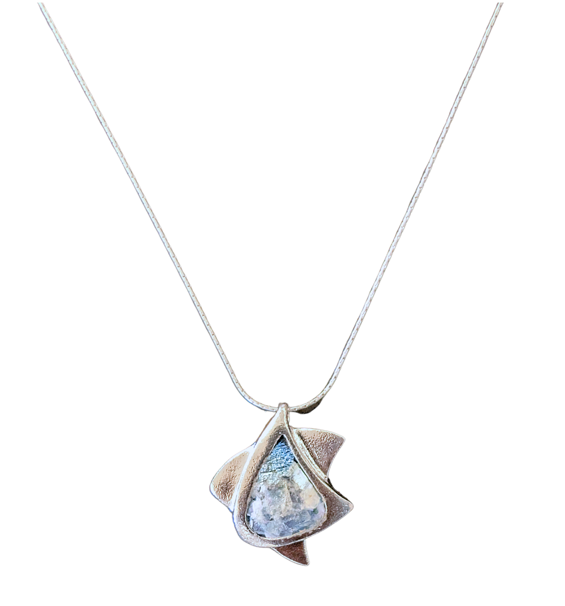 SAPHARIM RAHAV - ROMAN GLASS STAR NECKLACE - STERLING & GEMSTONE