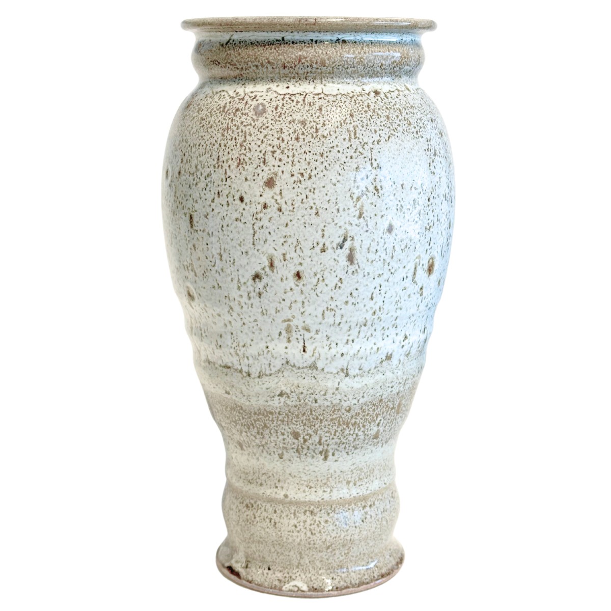 ROBERT MOORE - CREAM & BROWN VASE - CERAMIC - 4 X 10.5 X 4