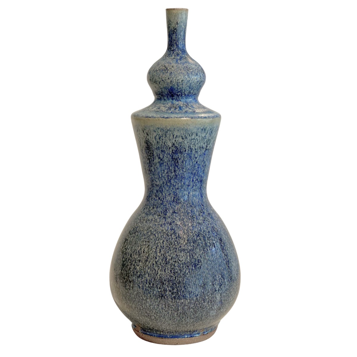 ROBERT MOORE - SPOTTED BLUE VESSEL - CERAMIC - 5.5 X 12.5 X 5.5