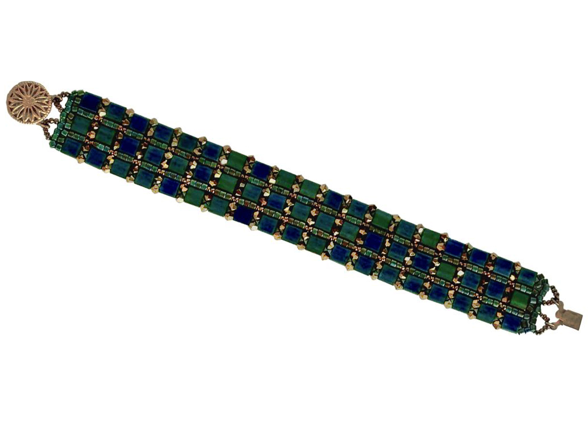 HEDDA SCHNUR - TEAL TILA BEADED BRACELET - BEADS