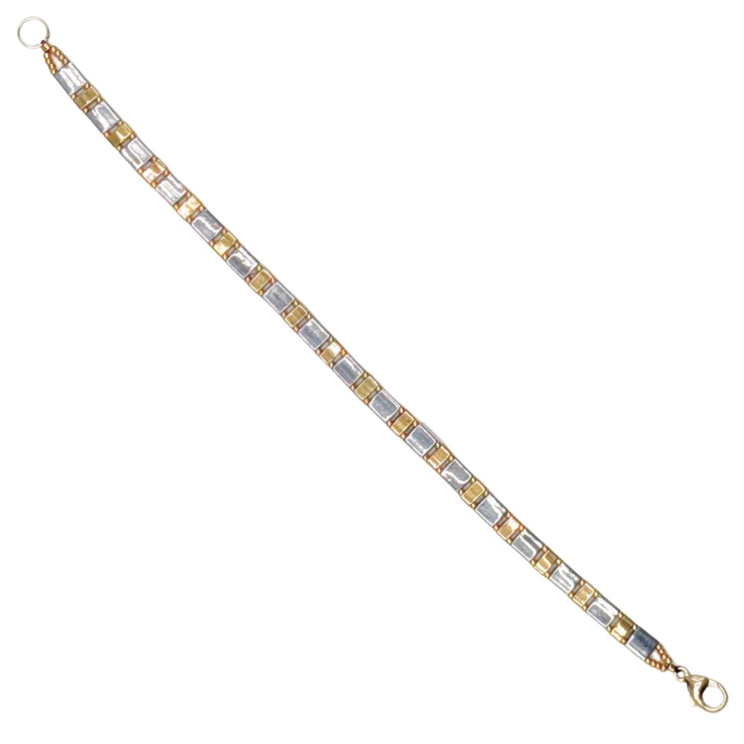 HEDDA SCHNUR - PALLADIUM AND 24K GOLD SINGLE ROW BRACELET - BEADS