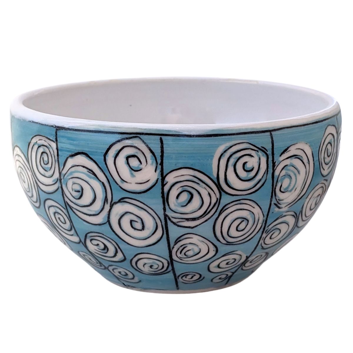 MAGIE SMITH-FLEISHER - AQUA SWIRL BOWL - CERAMIC - 5 X 3 X 5