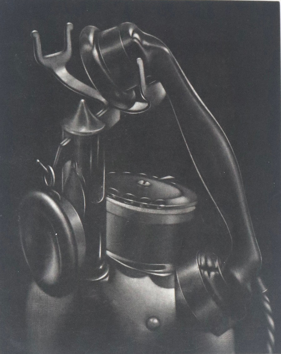 LAURENT SCHKOLNYK - TELEPHONE - MEZZOTINT - 9.25 X 11.5