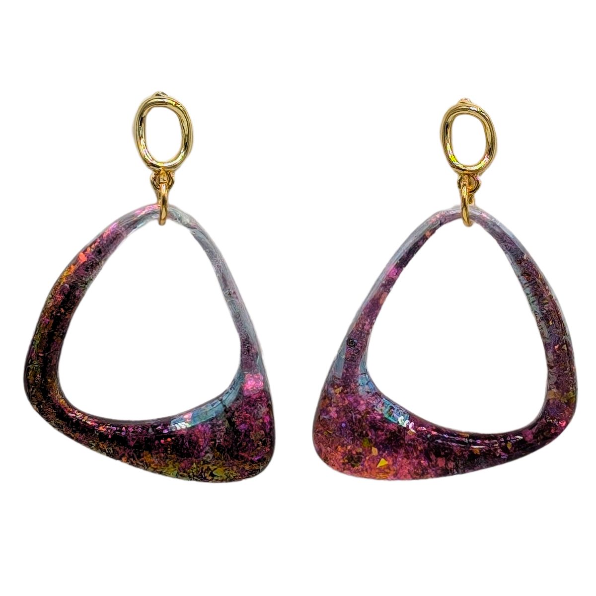 SHELLEY NORDMAN - VIBRANT PINK ORGANIC EARRINGS - MIXED MEDIA