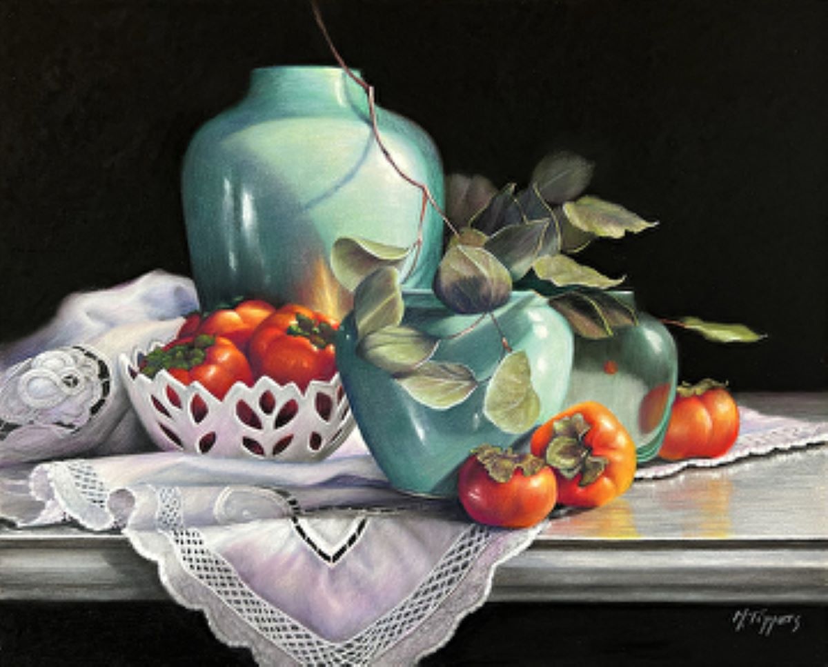 MARIE TIPPETS - THE DEVINE FRUIT OF AUTUMN - PASTEL ON PANEL - 20 X 16