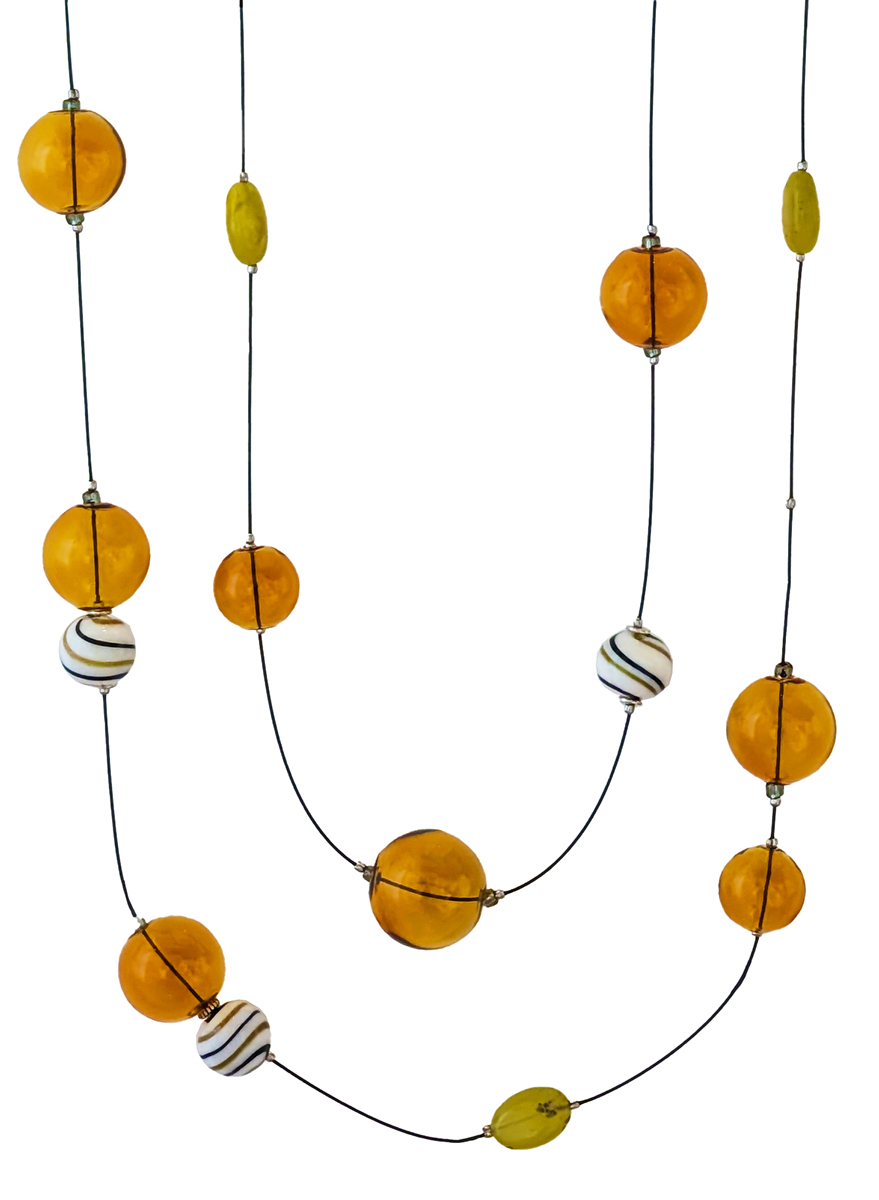 LILY TSAY - AMBER & SWIRL MIX NECKLACE - GLASS