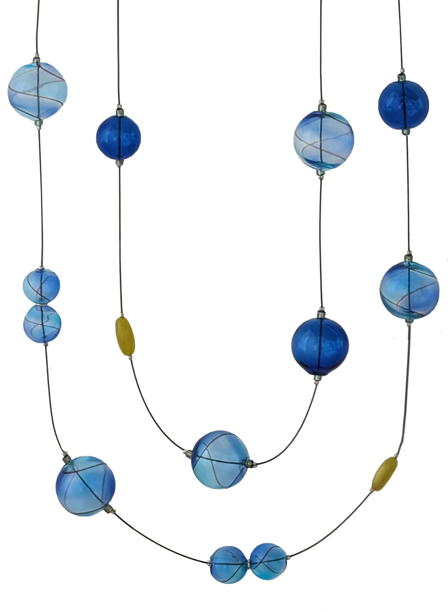 LILY TSAY - BLUE & SWIRL MIX NECKLACE - GLASS