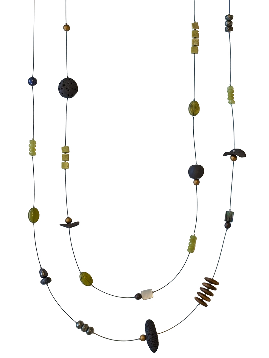 LILY TSAY - MIXED STONEWARE & /WOOD NECKLACE - MIXED MEDIA