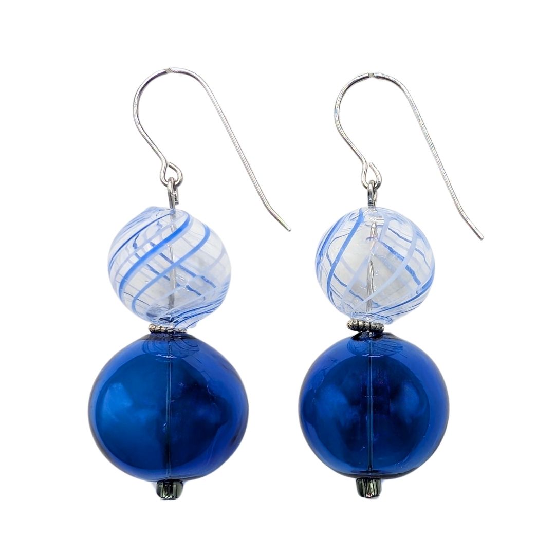 LILY TSAY - DUO BLUE GLASS EARRINGS - GLASS