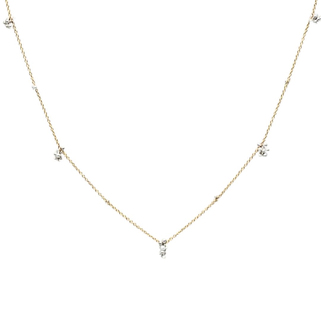 YED OMI - GOLD BABY BREATH NECKLACE - STERLING SILVER & GEMSTONES