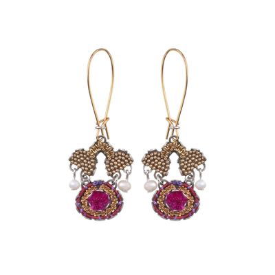 AYALA BAR - ANCIENT ROYALTY EARRINGS W/WIRE & PEARL - BEADS