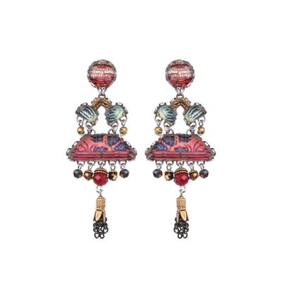 AYALA BAR - ORIENTAL HUES LRG DANGLE EARRINGS - BEADS