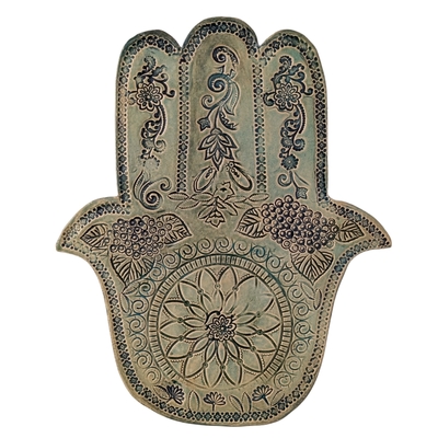 MARIA COUNTS - TURQUIOSE HANGING HAMSA HAND - CERAMIC