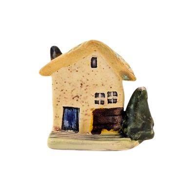 MARIA COUNTS - TINY YELLOW HOLIDAY HOUSE - CERAMIC