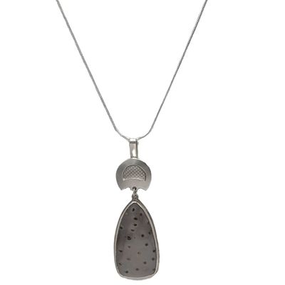 BILL GALLAGHER - OOLITE DANGLE NECKLACE W/ 18" STERLING SILVER CHAIN - STERLING