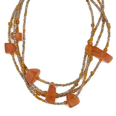 BRIDGET HOFF - FIVE STRAND BEADED ROCK NECKLACE - MIXED MEDIA