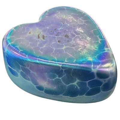 KEN AND INGRID HANSON - DICHRO HEART PAPERWEIGHT - GLASS